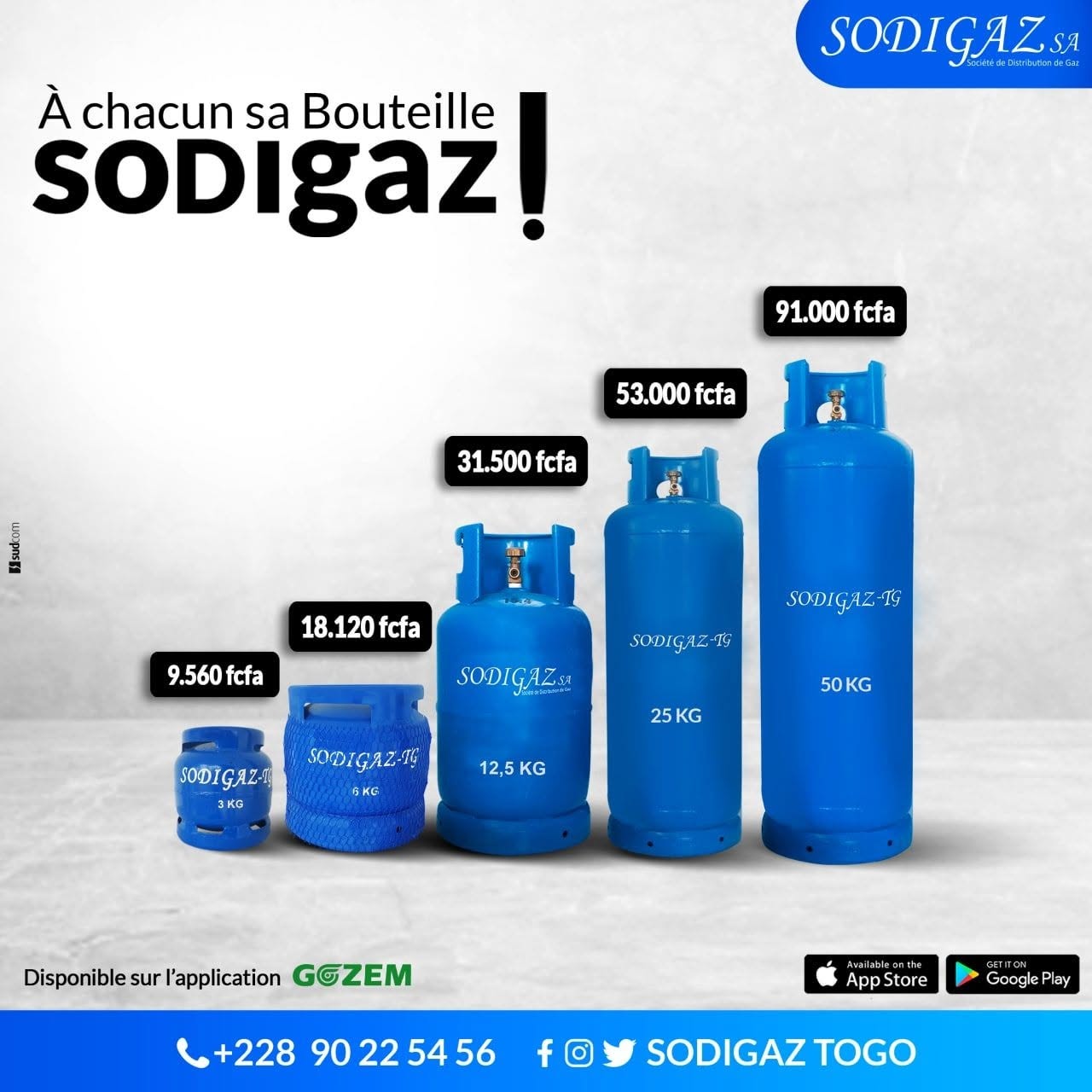 Gamme Sodigaz complète